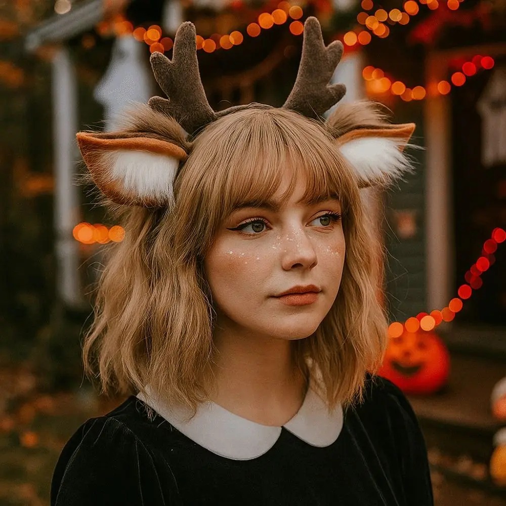 Fluffy Deer Ears Reindeer Antl - Reindeer Antlers Headband review and price